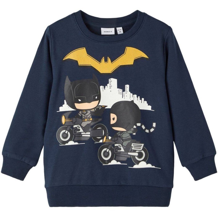 Barneklaer Name It | Name It Janiel Batman Sweatshirt Til Barn, Dark Sapphire