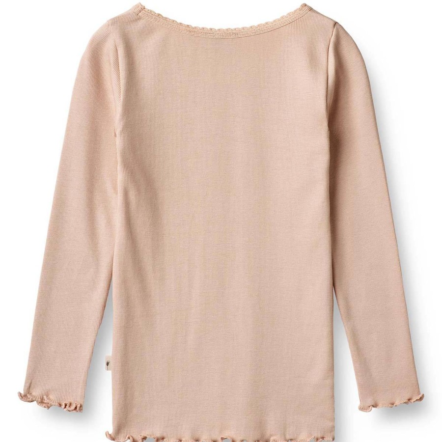 Barneklaer Wheat | Wheat Rib Lace Genser Til Barn, Rose Dust