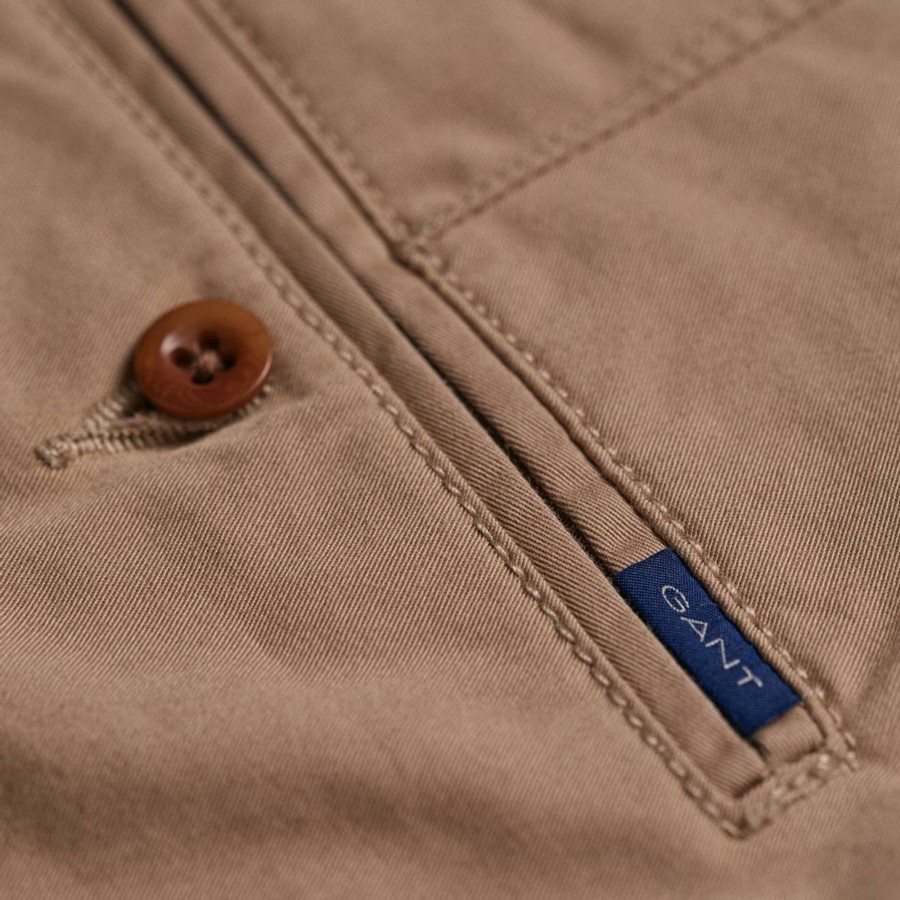 Barneklaer Gant | Gant Chinos Shorts Til Barn Og Ungdom, Dark Khaki