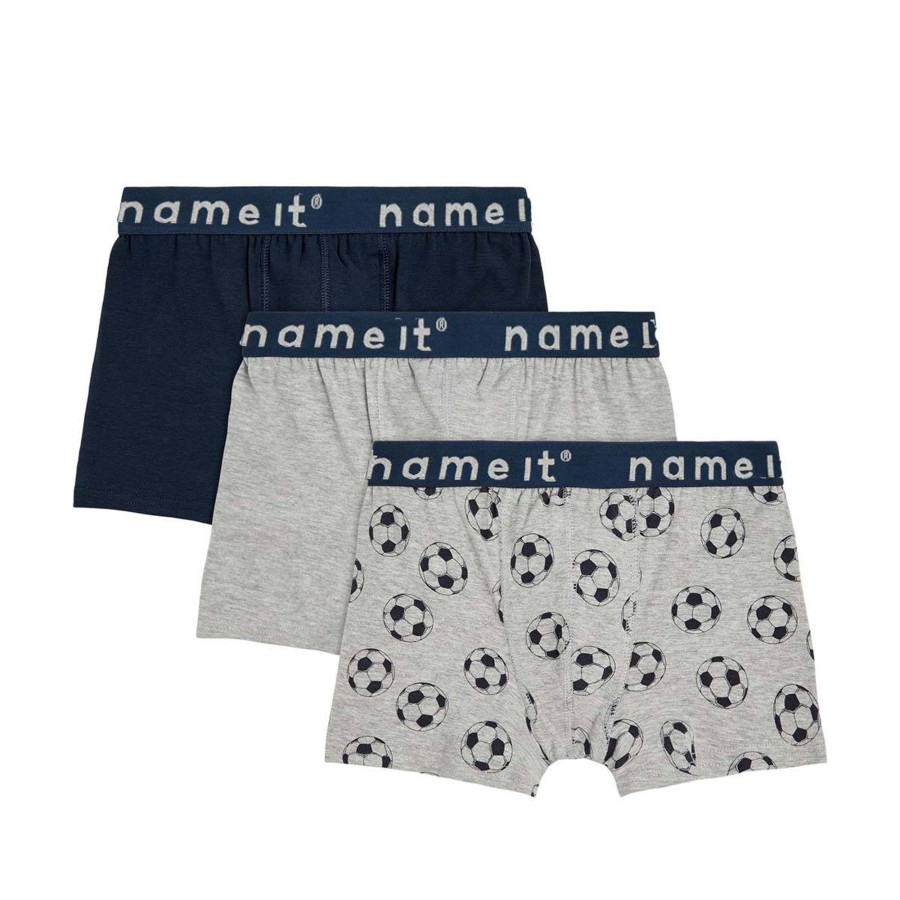 Barneklaer Name It | Name It 3-Pack Boxere Til Barn, Grey Melange