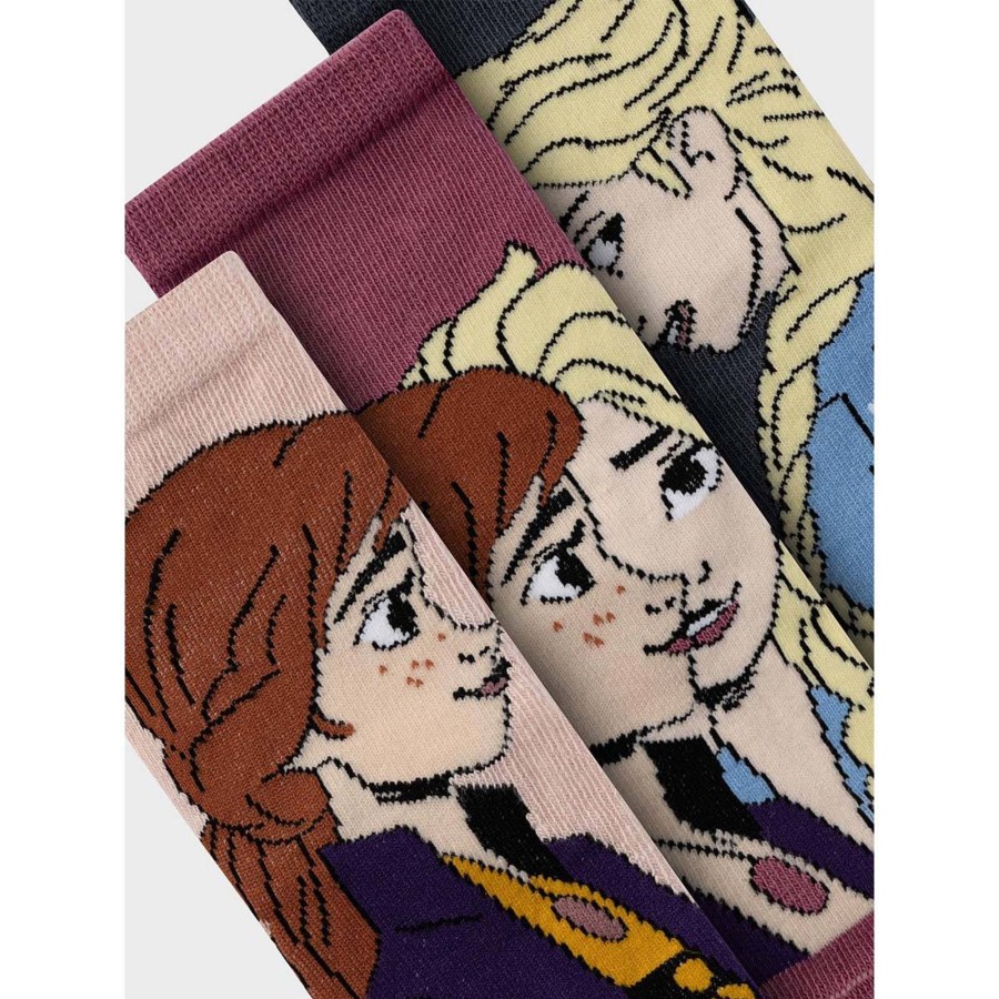 Barneklaer Name It | Name It 3-Pack Frozen Sokker Til Smabarn, Rose Smoke