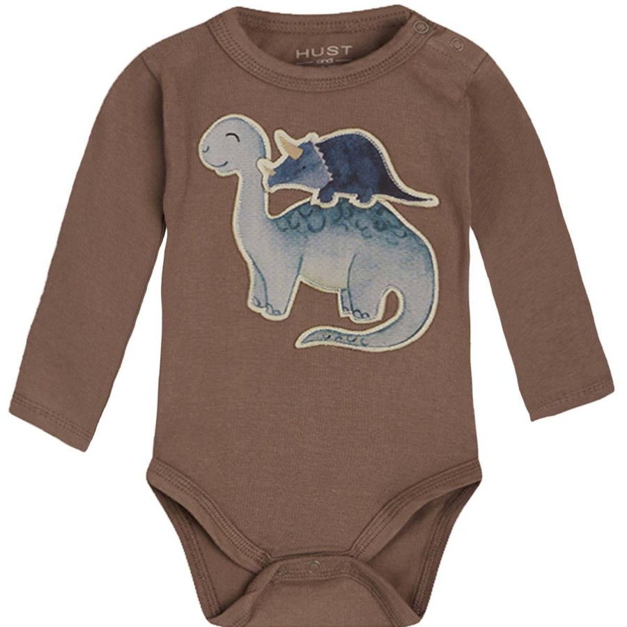 Barneklaer Hust&Claire | Hust & Claire Billy Body Med Dinosaur, Chinchilla