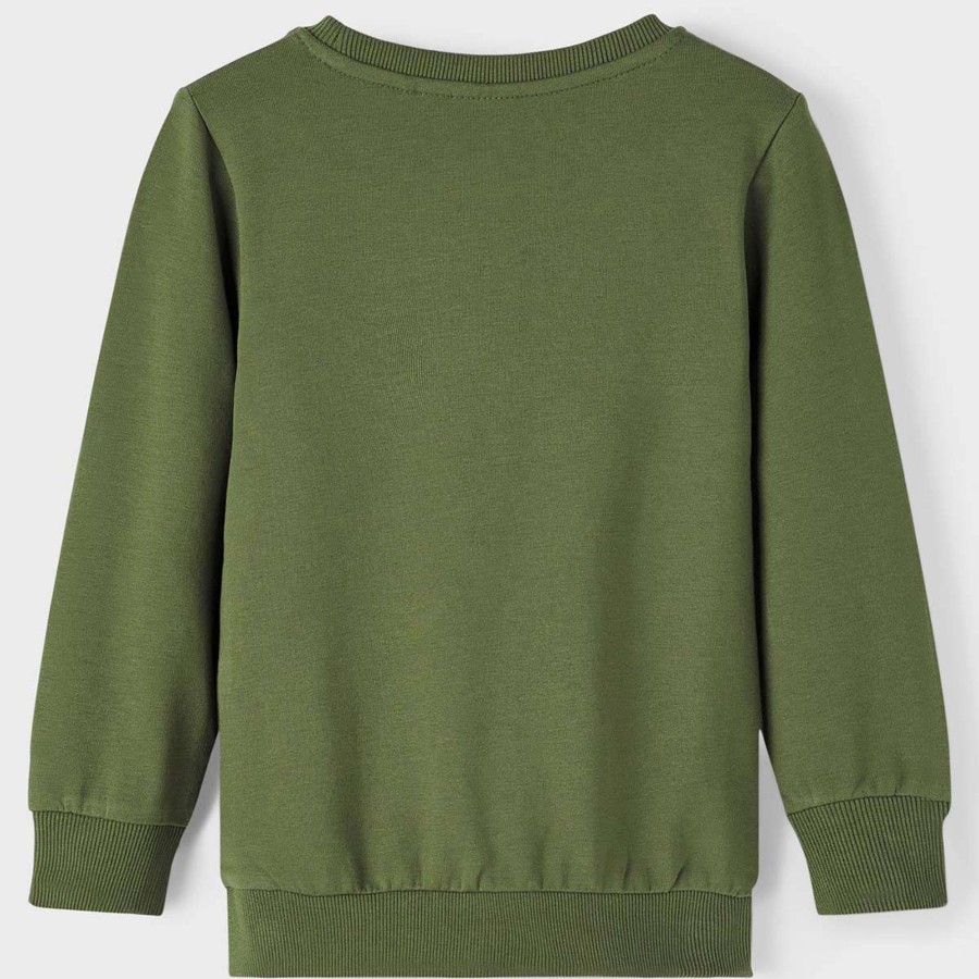 Barneklaer Name It | Name It Jovan Jurassic Sweatshirt Til Barn, Rifle Green