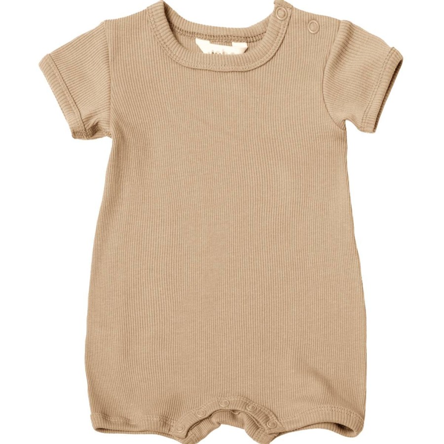 Barneklaer Joha | Joha Ribbet Summer Romper Til Baby, Beige