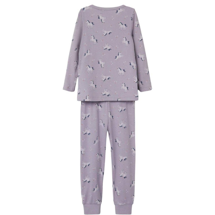 Barneklaer Name It | Name It 2-Delt Pyjamas Til Smabarn, Lavender Aura