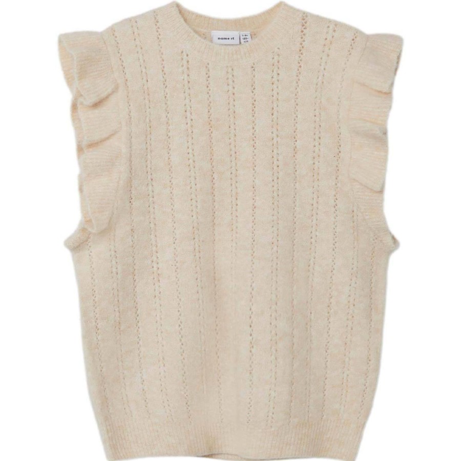 Barneklaer Name It | Name It Sally Strikket Vest Til Barn, Buttercream