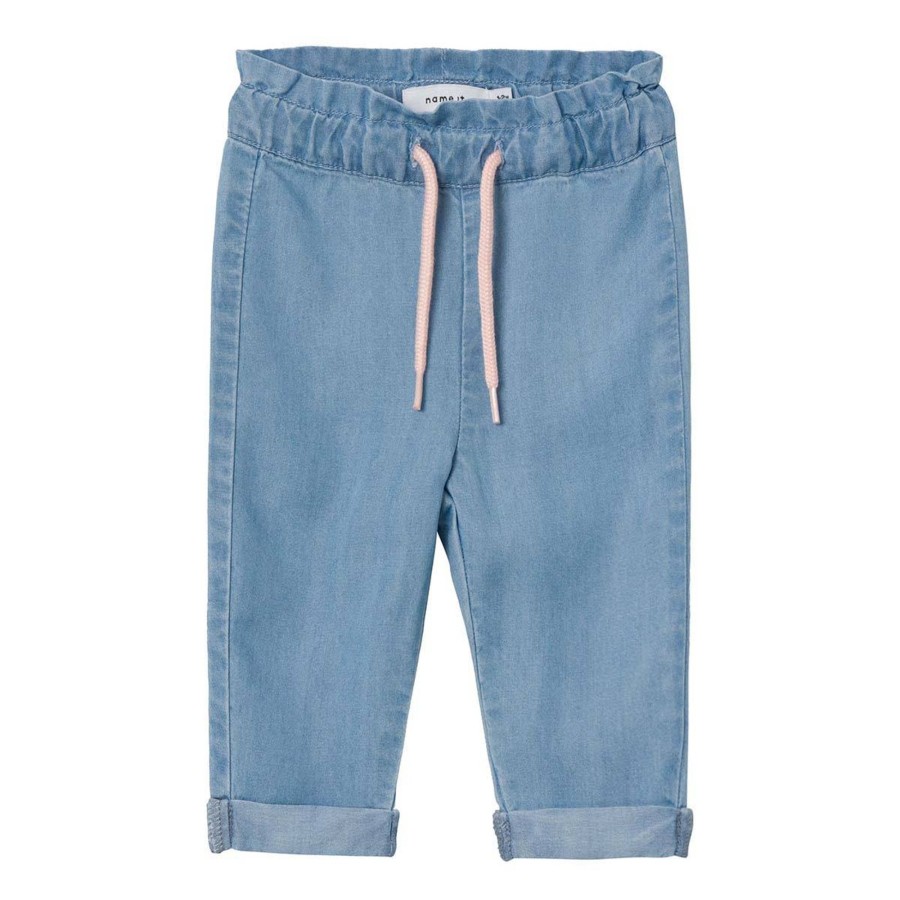 Barneklaer Name It | Name It Bella 4556 Baggy Jeans Til Baby, Light Blue Denim