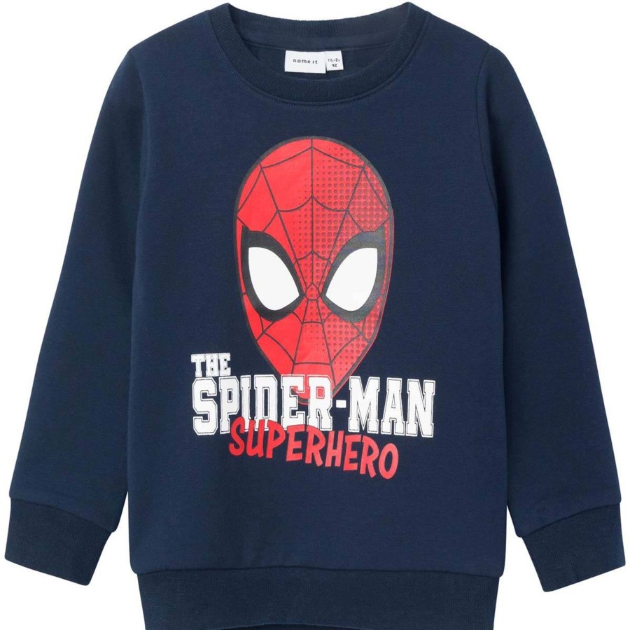 Barneklaer Name It | Name It Nurit Spiderman Genser Til Smabarn, Dark Sapphire