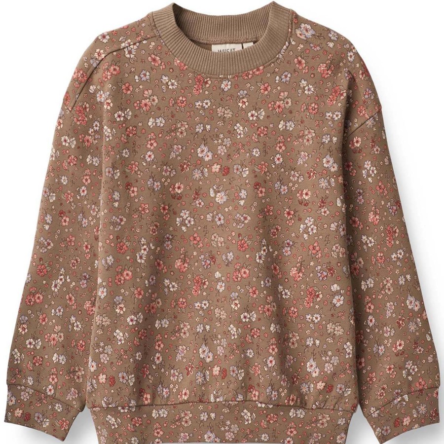 Barneklaer Wheat | Wheat Lia Sweatshirt Til Barn, Cocoa Brown Meadow