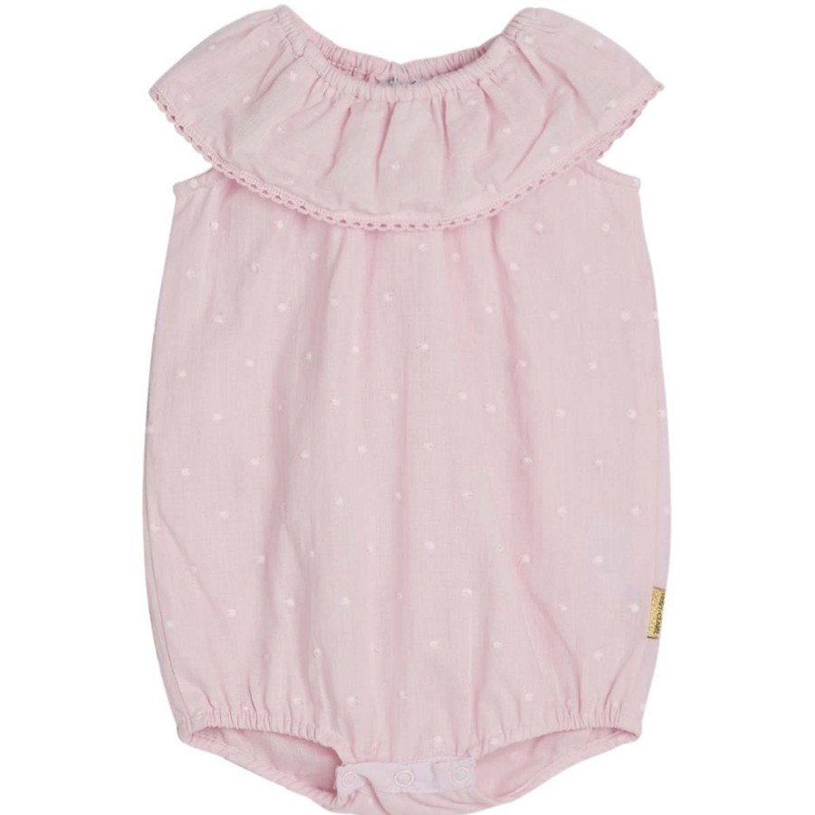 Barneklaer Hust&Claire | Hust & Claire Magnolia Romper Til Baby, Skin Chalk