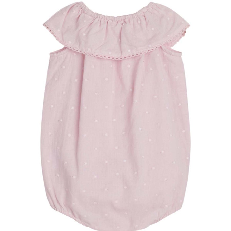 Barneklaer Hust&Claire | Hust & Claire Magnolia Romper Til Baby, Skin Chalk