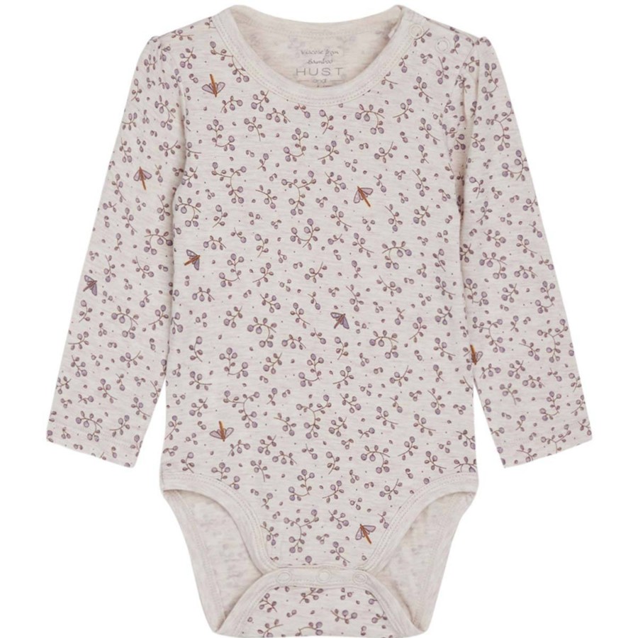 Barneklaer Hust&Claire bambus | Hust & Claire Bonita Body I Bambus M/Blomster, Wheat Mel.