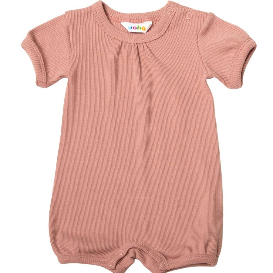 Barneklaer Joha | Joha Ribbet Summer Romper Til Baby, Old Rose