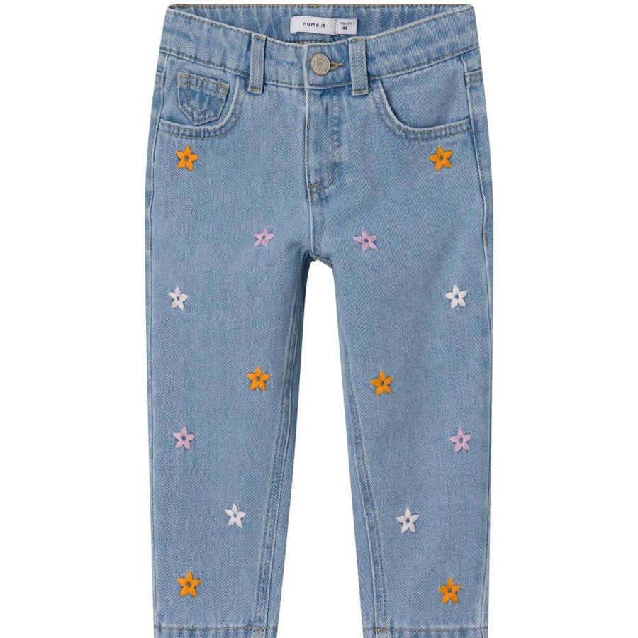 Barneklaer Name It | Name It Bella 1250 Mom-Jeans Til Smabarn, Light Blue Denim