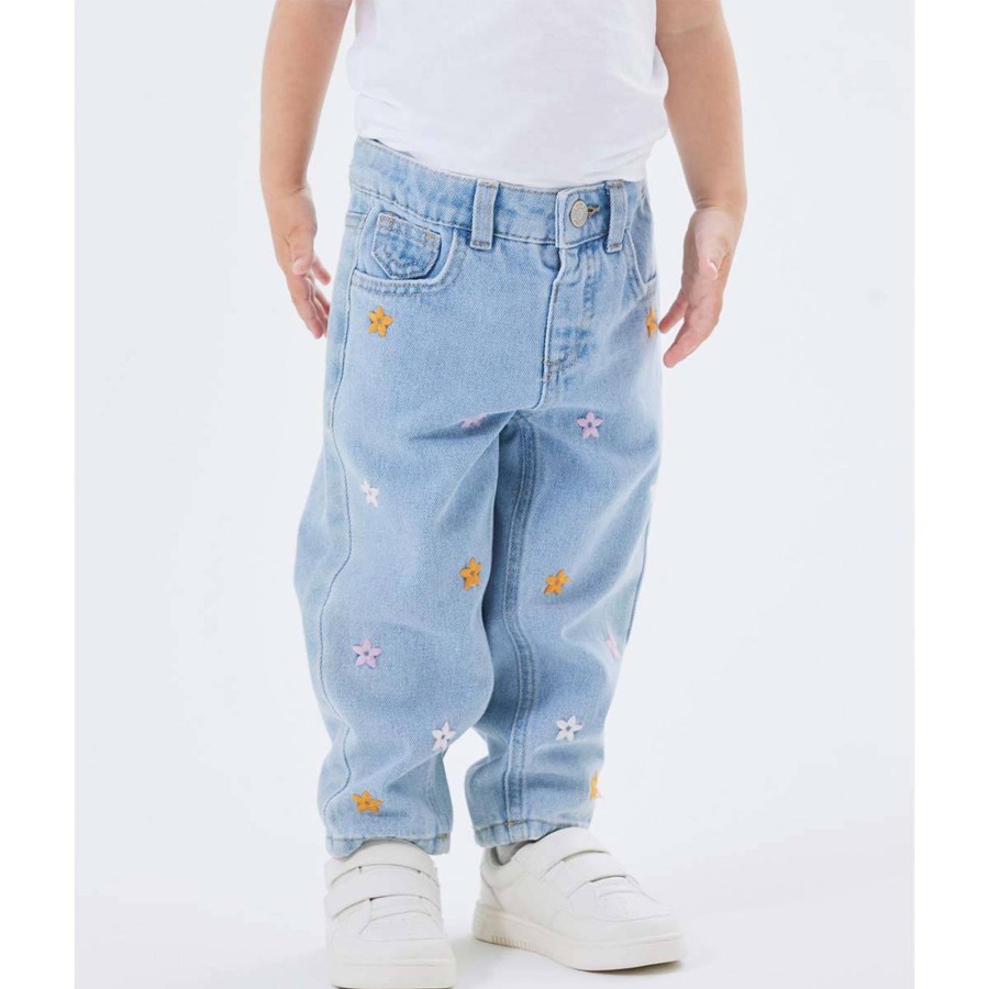 Barneklaer Name It | Name It Bella 1250 Mom-Jeans Til Smabarn, Light Blue Denim