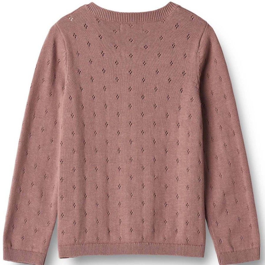 Barneklaer Wheat | Wheat Maia Strikket Cardigan Til Barn, Lavender Rose