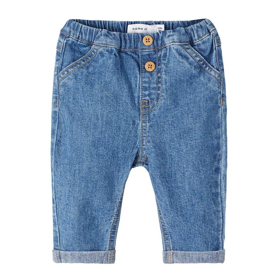 Barneklaer Name It | Name It Ben 3025 Baggy Bukse Til Baby, Dark Blue Denim