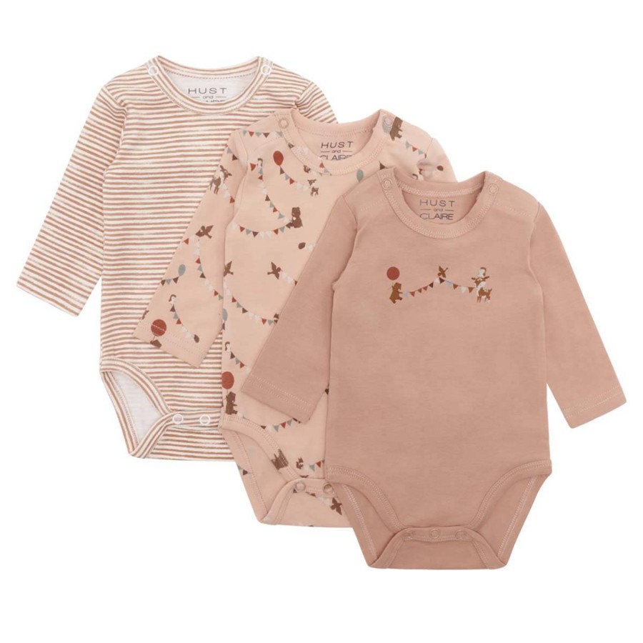 Barneklaer Hust&Claire | Hust & Claire Base 3-Pack Body, Peach Rose