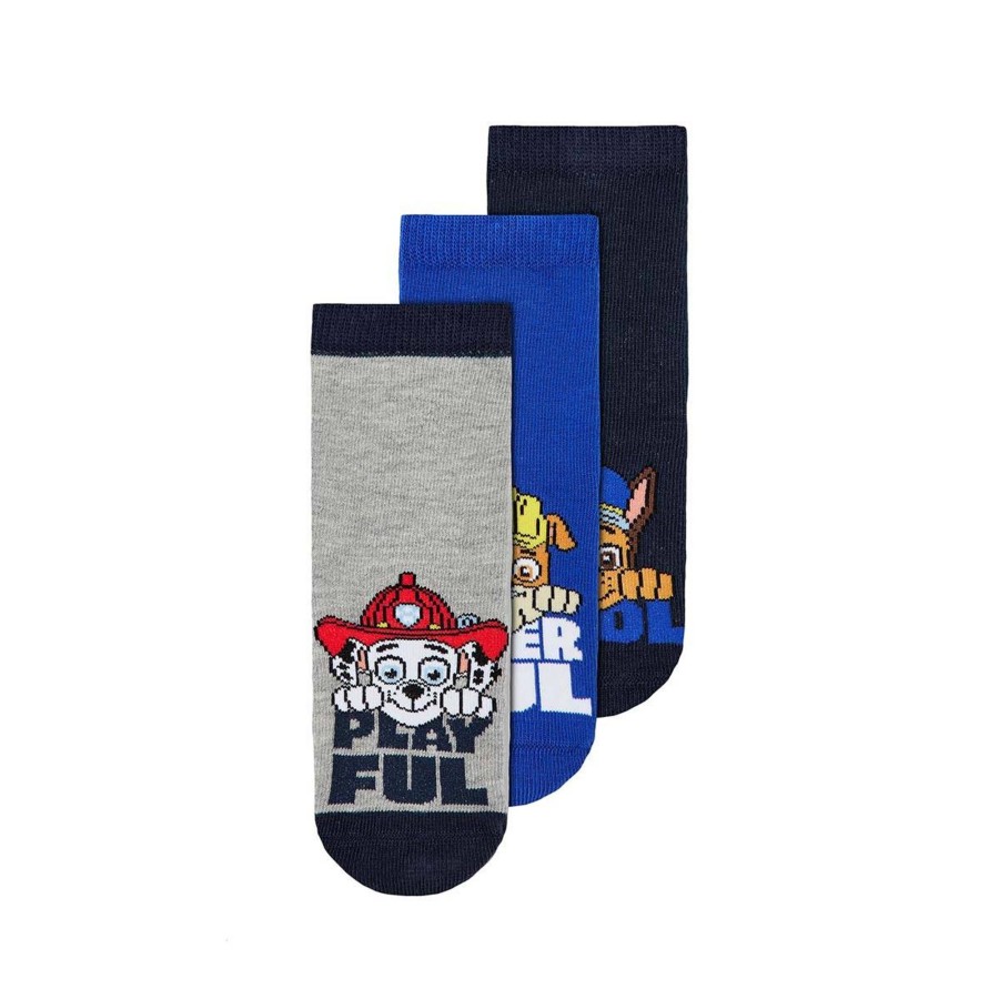 Barneklaer Name It | Name It Jion 3-Pack Paw Patrol Sokker, Dark Sapphire