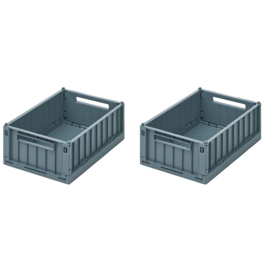 Barnerom Liewood | Liewood Weston Oppbevaringskasse 2-Pack S, Whale Blue