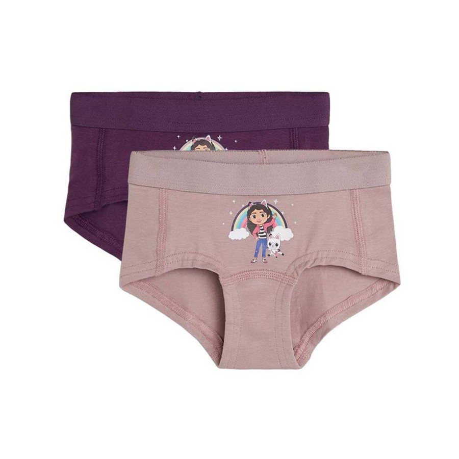 Barneklaer Name It | Name It Gabby'S Dukkehus 2-Pack Hipster, Deauville Mauve