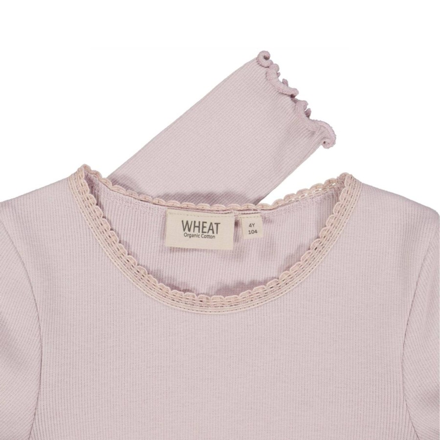 Barneklaer Wheat | Wheat Rib Lace Genser Til Barn, Soft Lilac