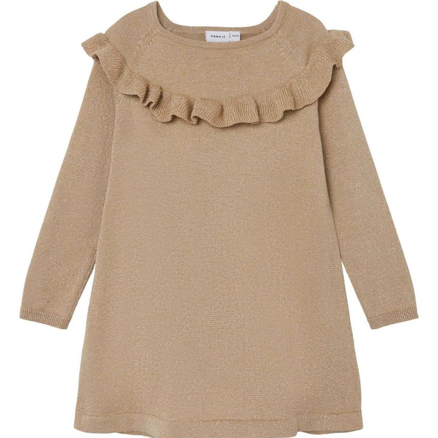 Barneklaer Name It | Name It Resine Kjole Til Smabarn, Oxford Tan