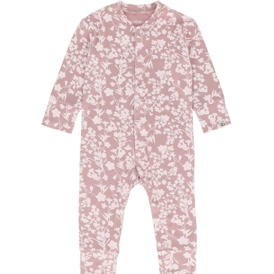 Barneklaer Gullkorn | Gullkorn Vennen Babydress I Bambus, Lavendelrosa Print