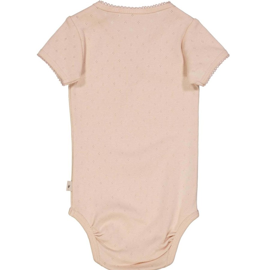 Barneklaer Wheat | Wheat Frills Kortermet Body, Rose Dust