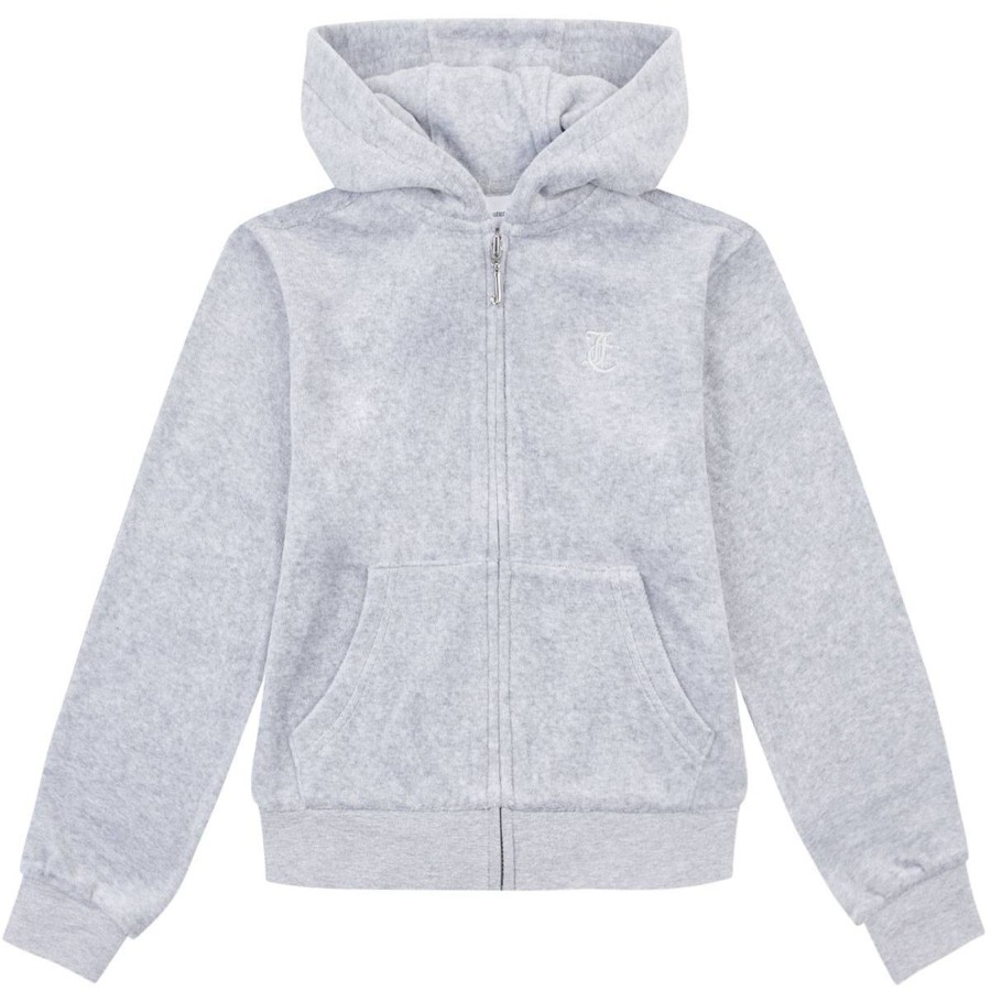 Barneklaer Juicy Couture | Juicy Couture Velour Hettejakke Til Barn, Heather Grey