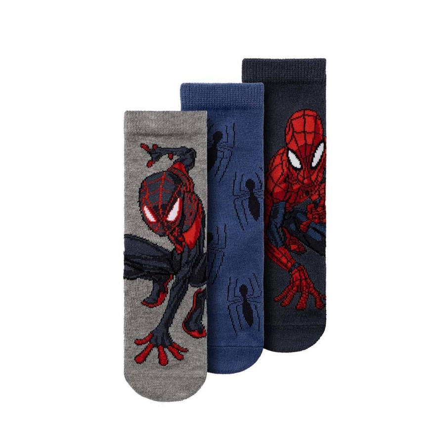 Barneklaer Name It | Name It Osh Spiderman 3-Pack Sokker, India Ink