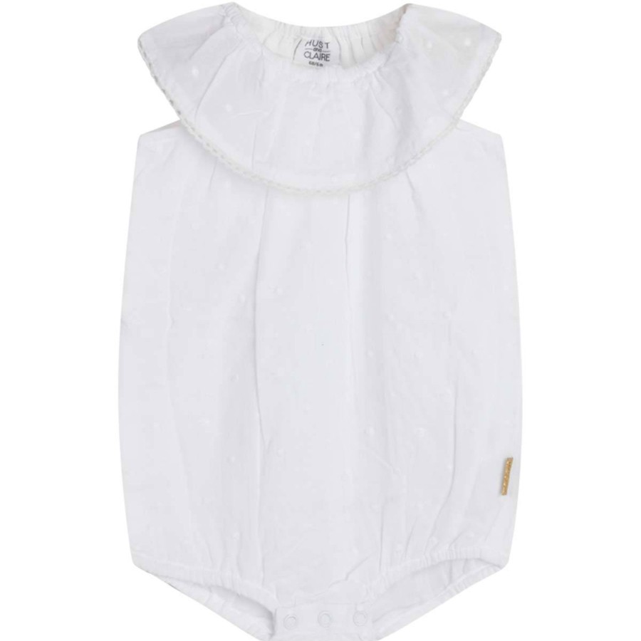 Barneklaer Hust&Claire | Hust & Claire Magnolia Romper Til Baby, White