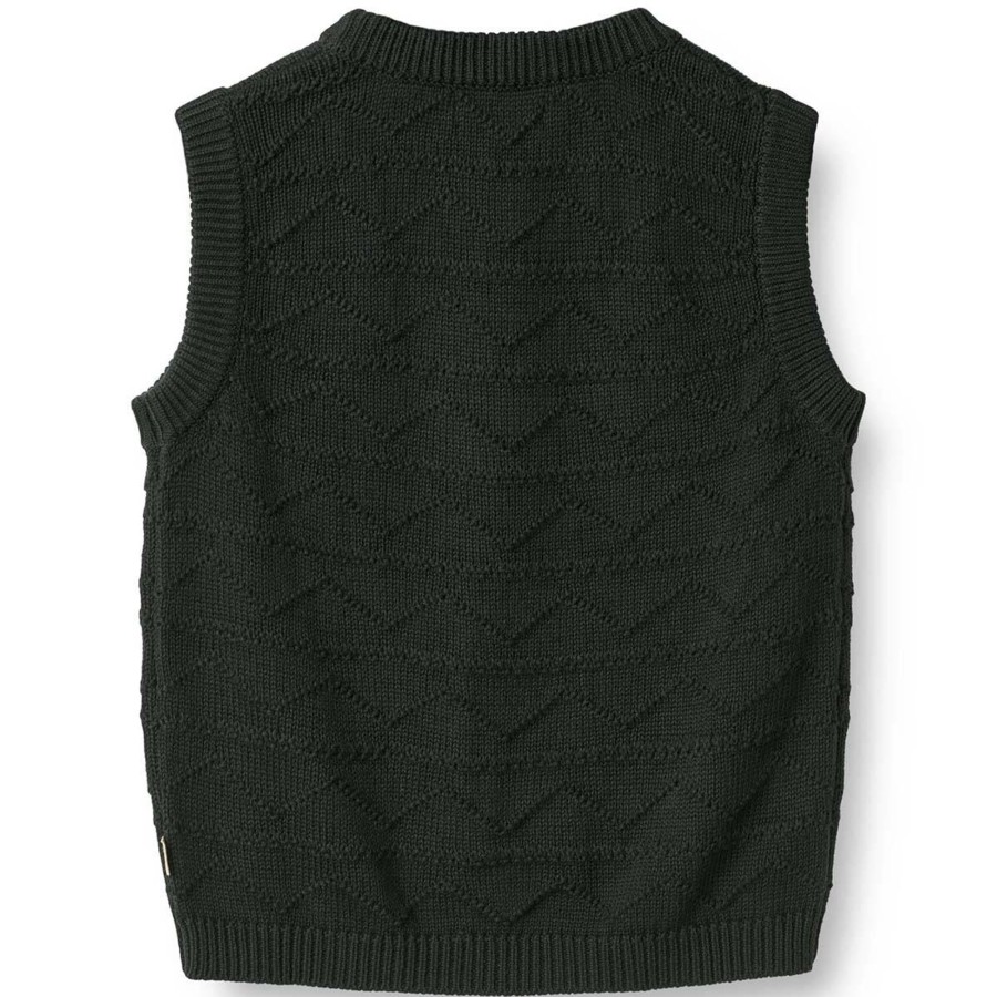 Barneklaer Wheat | Wheat Bobby Strikket Vest Til Barn, Navy