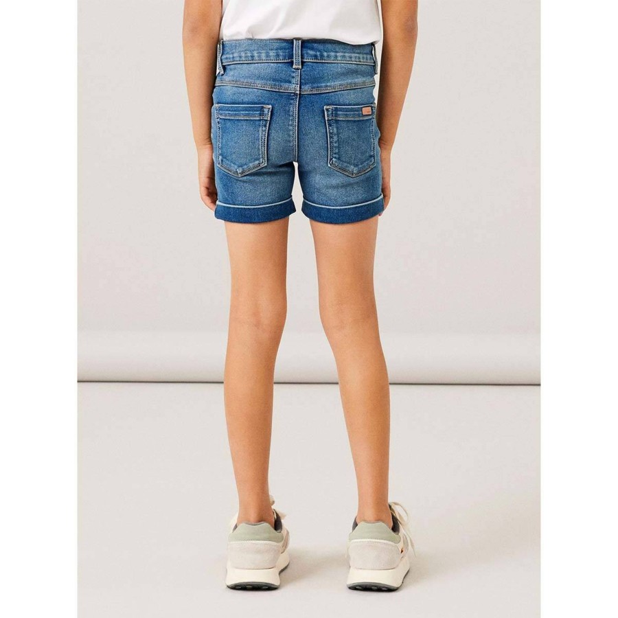 Barneklaer Name It | Name It Salli 8422 Denim Shorts Til Barn, Medium Blue Denim