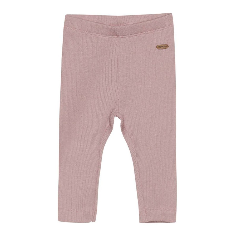 Barneklaer MinyMo | Minymo Ribb Leggings Til Baby, Deauville Mauve