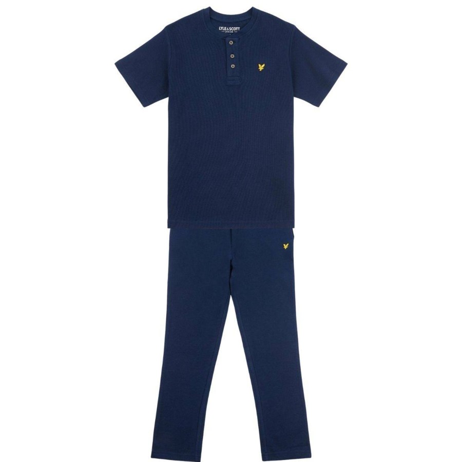 Barneklaer Lyle & Scott | Lyle & Scott Waffle Pyjamas Til Barn, Navy Blazer