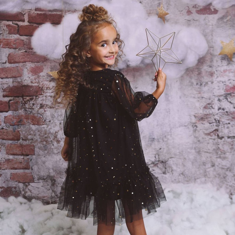 Barneklaer Dolly | Dolly Stars & Moon Empress Tyllkjole Til Barn, Black