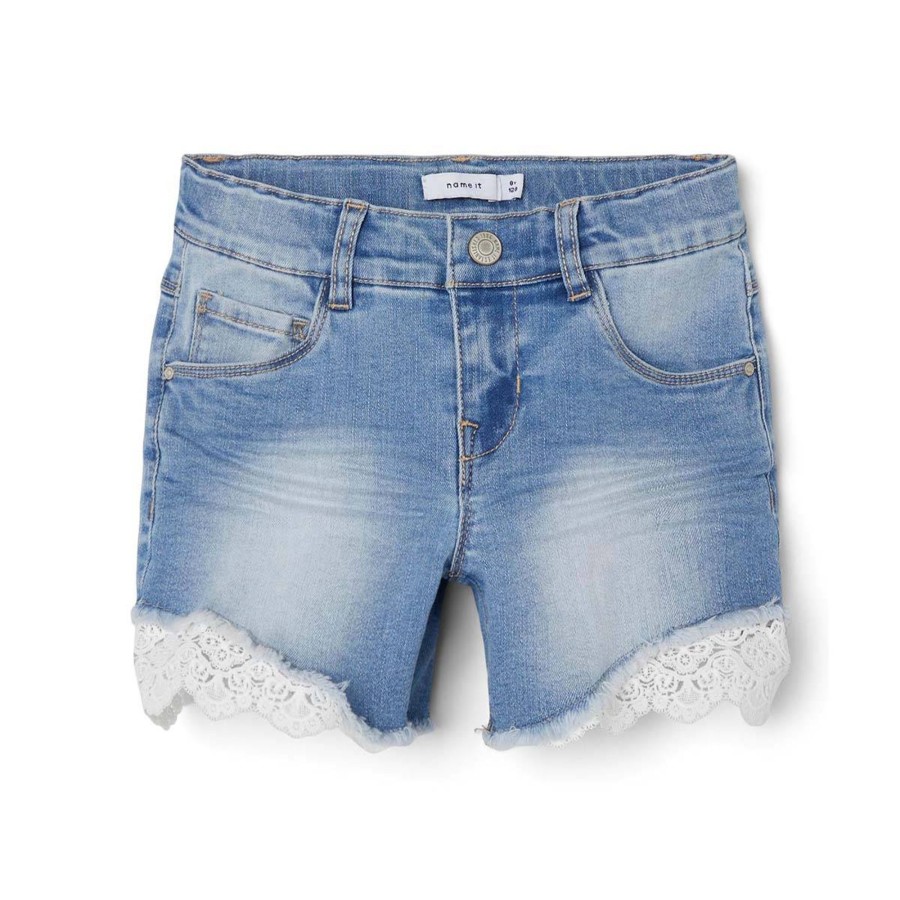 Barneklaer Name It | Name It Sally 5372 Denim Shorts Til Barn, Medium Blue Denim