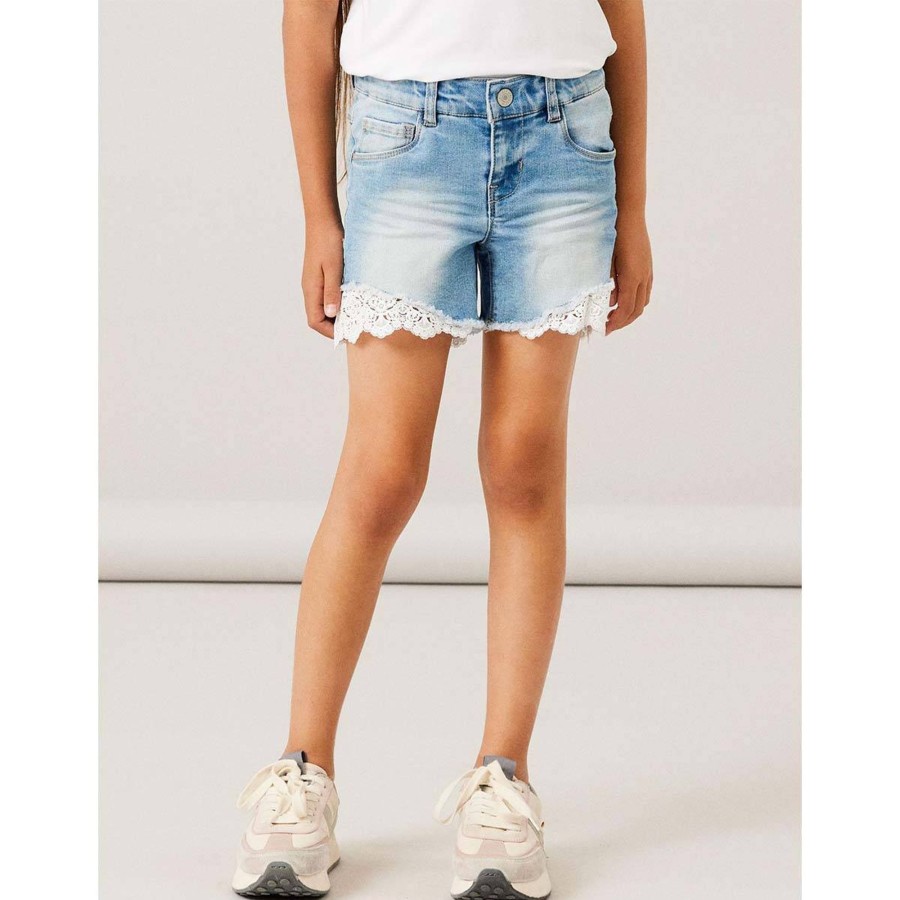 Barneklaer Name It | Name It Sally 5372 Denim Shorts Til Barn, Medium Blue Denim