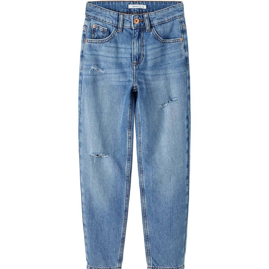 Barneklaer Name It | Name It Silas Tapered Jeans Til Barn, Medium Blue Denim