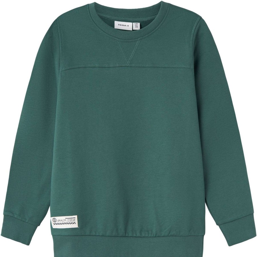 Barneklaer Name It | Name It Teon Sweatshirt Til Barn, Mallard Green