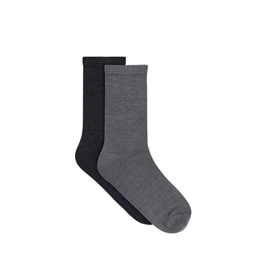 Barneklaer Name It | Name It Wakta 2-Pack Ullsokker Til Barn, Dark Grey Mel.