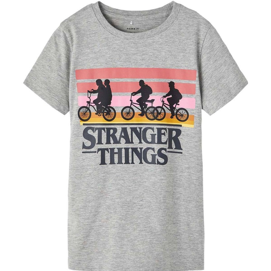 Barneklaer Name It | Name It Asina Stranger Things T-Skjorte, Grey Melange