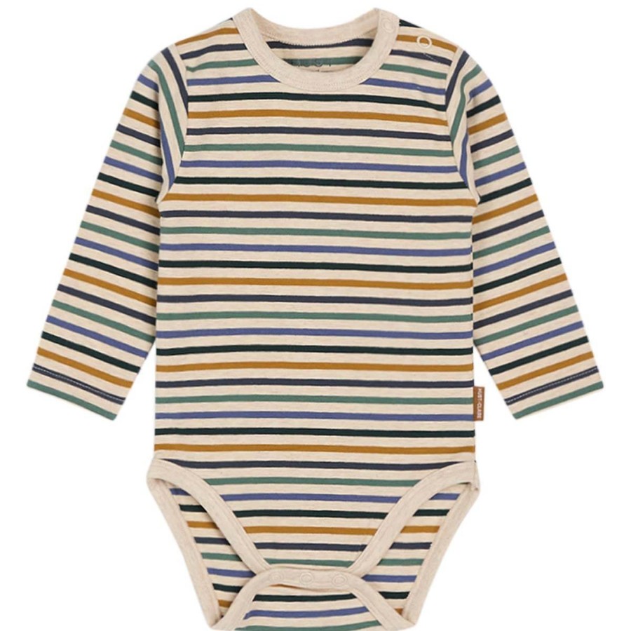 Barneklaer Hust&Claire | Hust & Claire Buster Body Med Striper, Wheat Melange