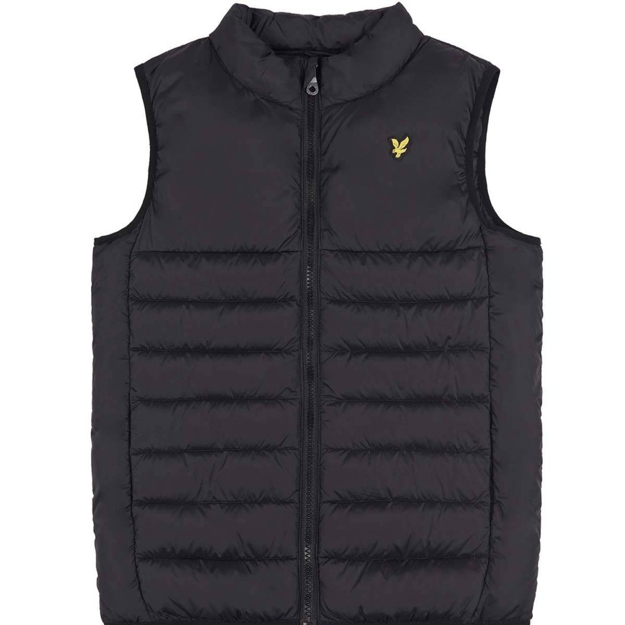 Yttertoy Og Sko Lyle & Scott | Lyle & Scott Gilet Lett Boblevest Teen, Black