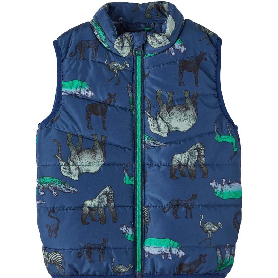 Yttertoy Og Sko Name It | Name It Mylane Puffer Vest Til Smabarn, Insignia Blue