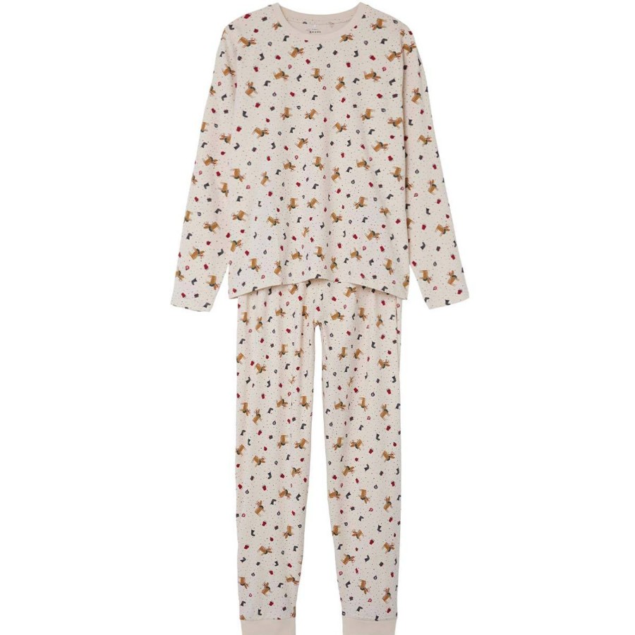 Barneklaer Name It | Name It Vismas Julepyjamas Til Dame, Whitecap Gray