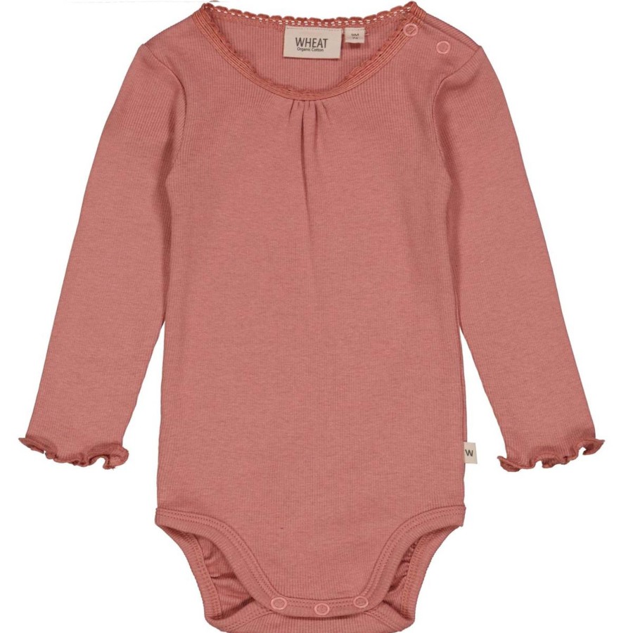 Barneklaer Wheat | Wheat Rib Lace Body, Old Rose