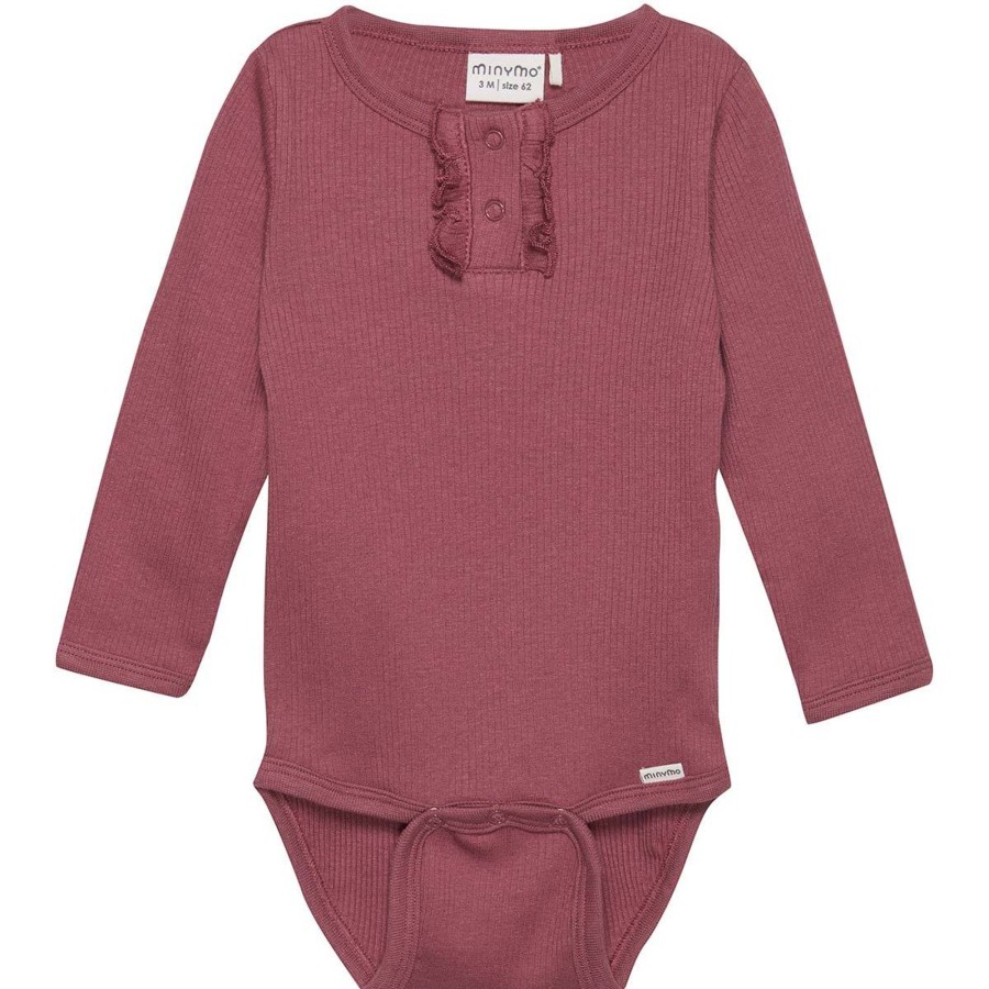 Barneklaer MinyMo | Minymo Ribb Body, Roan Rouge