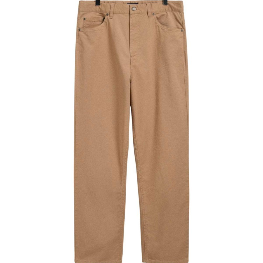 Barneklaer Gant | Gant Loose Fit Chinos Til Barn Og Ungdom, Dark Khaki